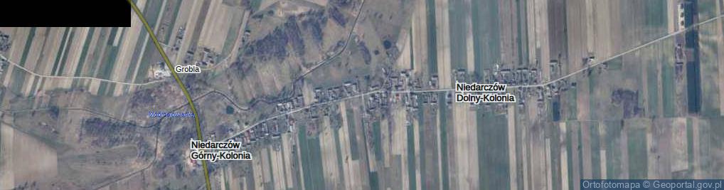 Zdjęcie satelitarne Niedarczów Dolny-Kolonia ul.